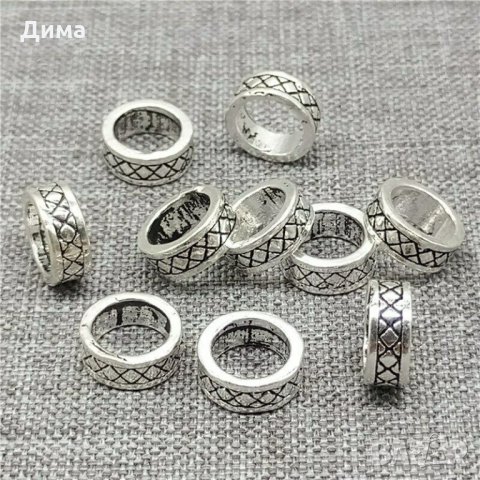 Талисмани от 925 Стерлингово Сребро тип Пандора - Spacer - 8 мм - За Бижута, снимка 3 - Колиета, медальони, синджири - 32863544