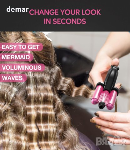 FARERY 3 Мини маша за коса за вафли за пътуване с чантичка, снимка 6 - Маши за коса - 43428927