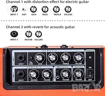 Усилвател за китара Coolmusic 15G, преносим усилвател за китара с bluetooth, снимка 2 - Bluetooth тонколони - 43930562