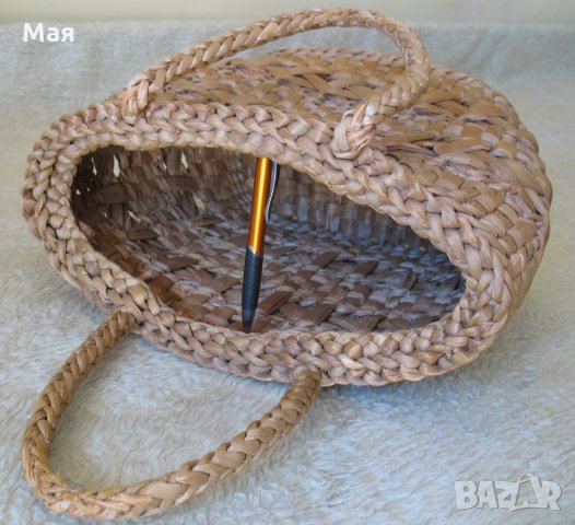 Чанта (кошница) от камъшит, снимка 3 - Чанти - 34663478