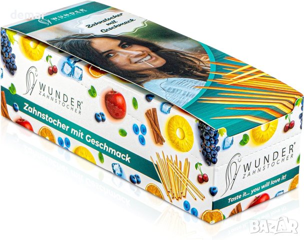 Клечки за зъби с различни плодови аромати веган без захар, 6 кутии х 100 бр., снимка 7 - Други стоки за дома - 43581885