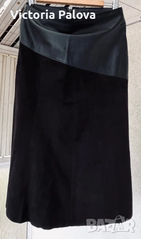 Луксозна кожена пола MORGAN GARMENTS рядък модел, снимка 6 - Поли - 52114467