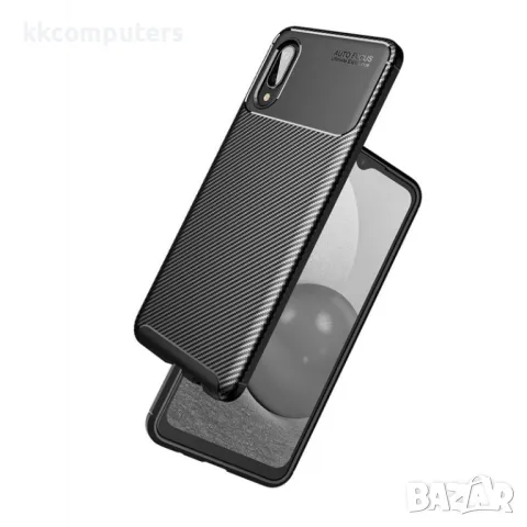 Samsung Galaxy A02 Удароустойчив Carbon Fiber Калъф и Протектор, снимка 4 - Калъфи, кейсове - 48614989