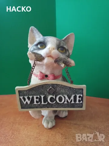 Градинска Фигура Мяукащо Коте от Полеризин с Датчик за Движение