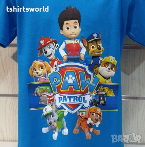 Нова детска тениска с дигитален печат PAW Patrol (Пес патрул) в син цвят, снимка 3 - Детски тениски и потници - 37355449