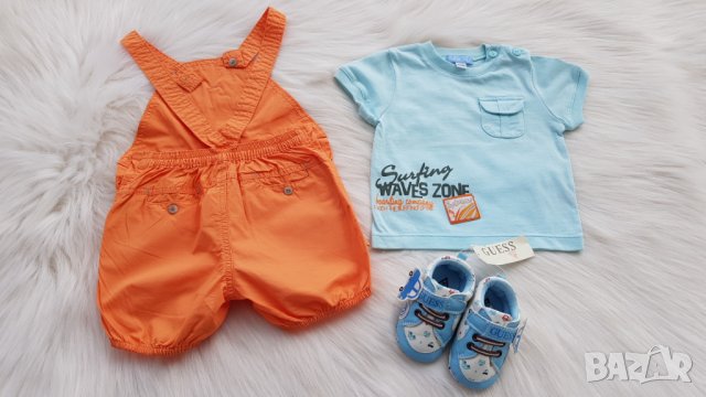 Летен гащеризон тениска за момче 3-6 месеца, снимка 2 - Комплекти за бебе - 32786000