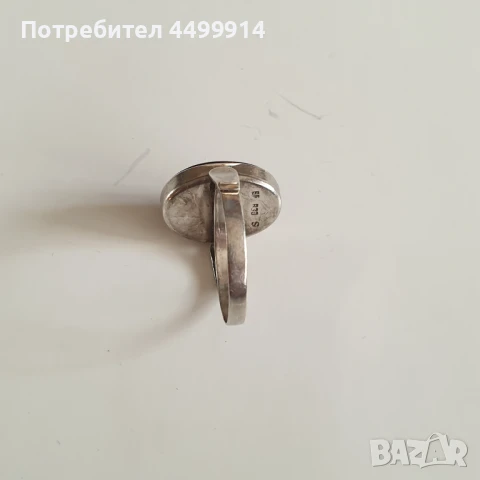 Сребърен пръстен с кехлибар, снимка 9 - Антикварни и старинни предмети - 50656513