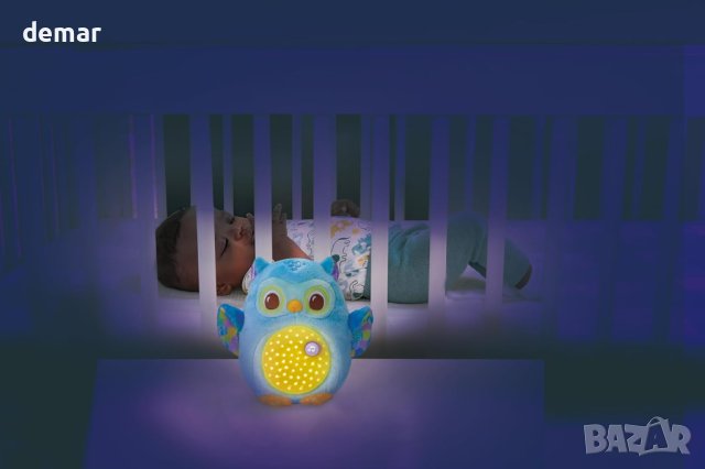 VTech Baby Twinkle Lights Owl Успокояваща бебешка играчка бухалче със светлина и  звуци от природата, снимка 2 - Музикални играчки - 43930665