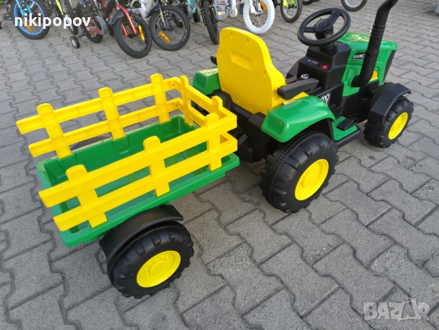 TEXAS акумулаторен трактор с ремарке RANCHER зелен, снимка 4 - Детски велосипеди, триколки и коли - 53569733