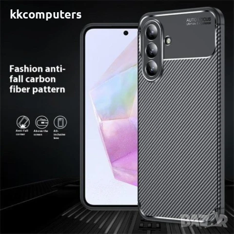 Samsung Galaxy A36 5G / A56 5G Удароустойчив Carbon Fiber Калъф и Протектор, снимка 3 - Калъфи, кейсове - 50790290