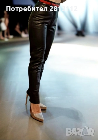 Дамски панталон от естествена кожа с подплата, снимка 3 - Панталони - 53219043