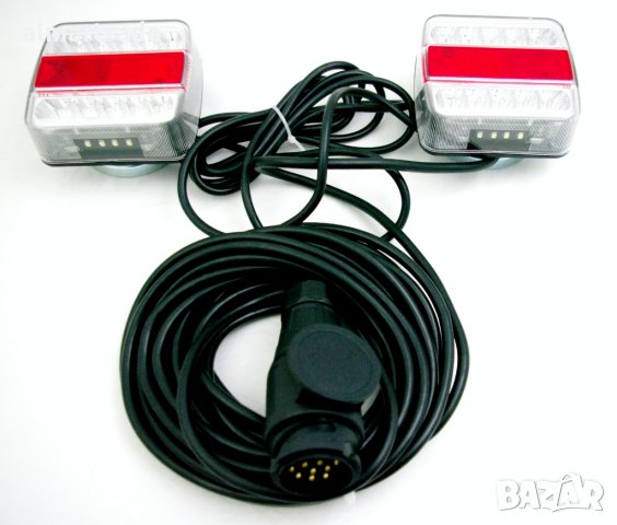 Комплект диодни стопове за ремарке с магнитни държачи, 2 бр.