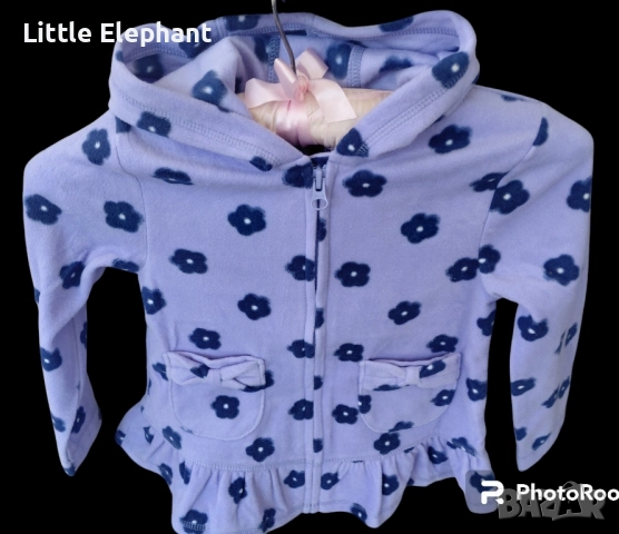 Суитчер полар  за 3-4 г мом с цветчета цип и качулка,Англия/нов