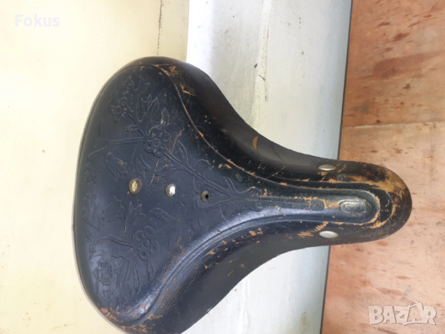 Стара кожена седалка за колело велосипед, снимка 3 - Антикварни и старинни предмети - 53499761
