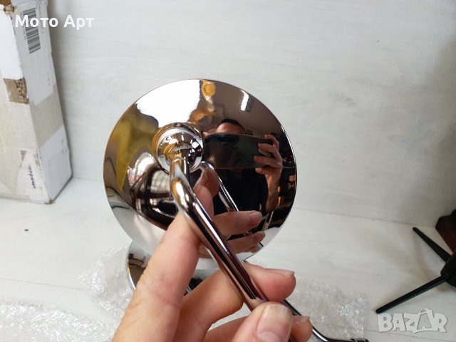 Хром Огледала за Мотор Кръгли Ретро, Нови, снимка 5 - Аксесоари и консумативи - 39916327