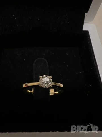 Годежен пръстен с Диамант и Бяло злато 18k, снимка 2 - Пръстени - 51199219