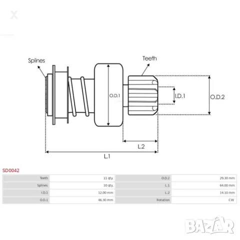 1.01.0111.0 ZEN БЕНДИКС СТАРТЕР FIAT Regata / Weekend / Ritmo I / Tempra / Fiorino II / Uno / Premio, снимка 4 - Части - 48478402