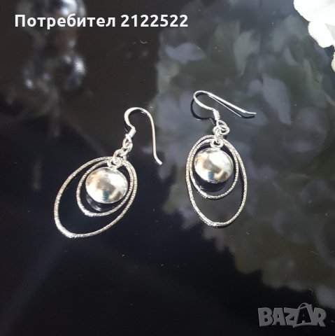 Сребърни обеци, снимка 3 - Обеци - 26942812