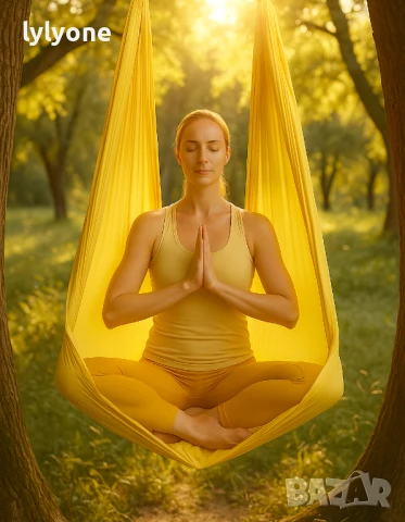 Нов Еластичен хамак * Люлка Слинг Шал за ВЪЗДУШНА ЙОГА * АКРОБАТИКА *с аксесоари * lyly.one* Цветове, снимка 8 - Йога - 37355074