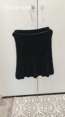 Плетена черна пола  до коляното Промод Promod р-р М, снимка 2 - Поли - 52261003