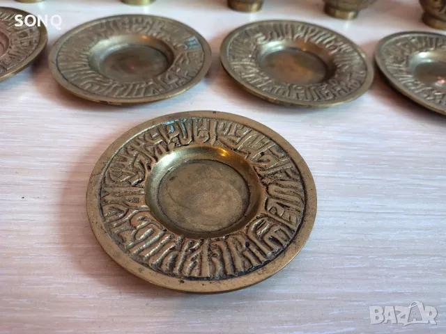 Прекрасен Стар Бронзов Сервиз За Кафе, снимка 5 - Други ценни предмети - 49240001