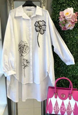 памучни ризи с асиметрична дължина , снимка 6 - Ризи - 50871963