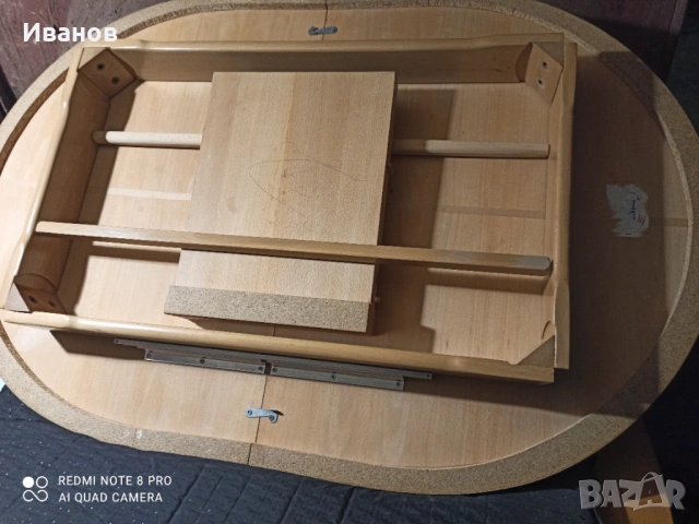 Маса елипса запазена разтегателна 120/80, снимка 2 - Маси - 53137671