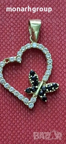 Златна висулка /липсва едно камъче/, снимка 2 - Колиета, медальони, синджири - 51884724