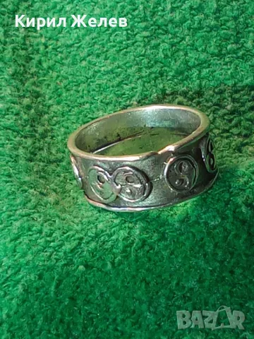 СТИЛЕН АРТ ДИЗАЙН СРЕБЪРЕН ПРЪСТЕН Тип ХАЛКА ЛАКИРАНО СРЕБРО 925 с Ин и Ян ОРНАМЕНТИКА 48568, снимка 15 - Пръстени - 49704290