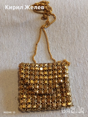 Колие pochette малка дамска чанта от златна мъниста разкошно 52249