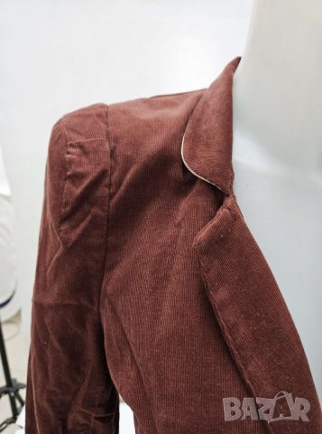 Дамско сако в цвят керемида с контрастни елементи Jadde - M, снимка 2 - Сака - 43115093