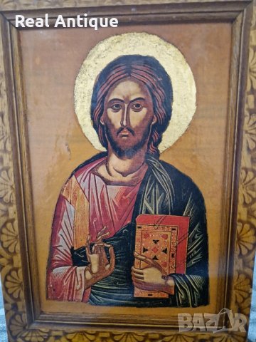 Чудесна антикварна ръчно рисувана икона , снимка 1