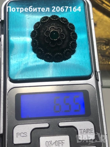 Стара маркирана сребърна брошка, снимка 2 - Антикварни и старинни предмети - 51020755