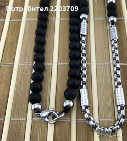 Колие от титаниева стомана с кубинска верижка, снимка 2 - Колиета, медальони, синджири - 52676614
