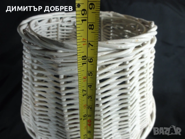 СТАРА РЕТРО НАСТОЛНА НОЩНА ЛАМПА С ПЛЕТЕН АБАЖУР, снимка 8 - Декорация за дома - 53607598