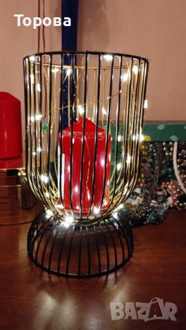 Метален свещник светещ