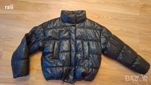 Черно кожено яке , снимка 3 - Якета - 52639705