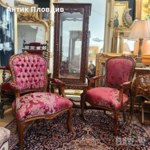 Кресло в Луи XV стил с дамаска в бароков орнамент, снимка 7 - Дивани и мека мебел - 49930400
