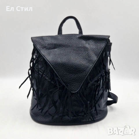 Дамска раница от еко к. с ресни – бохо стил, удобство и обем (36×30×16 см), снимка 16 - Раници - 53586055