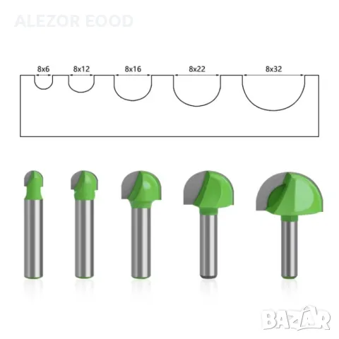 Фрезер овал, d на фрезоване от 6 до 32mm, опашка 8mm, различни видове, снимка 3 - Друго търговско оборудване - 47405568