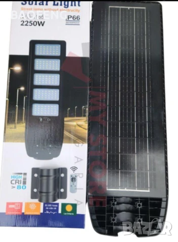 Нова  Cobra 2250W + дистанционно Мощна улична соларна лампа, снимка 3 - Соларни лампи - 50642803