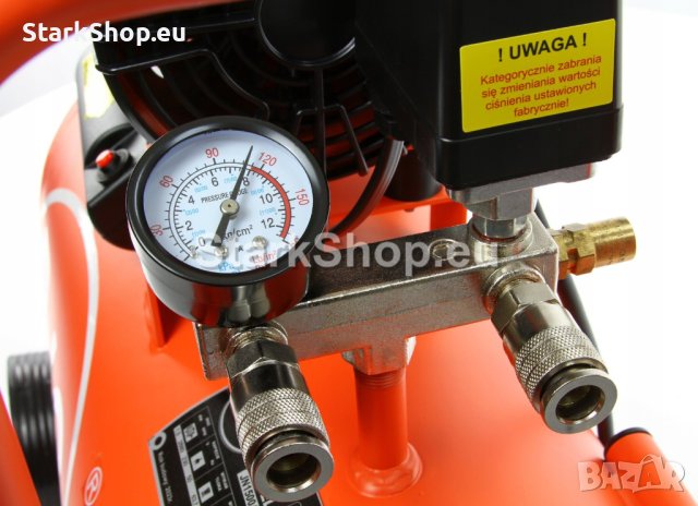 Монофазен безмаслен бутален компресор за въздух 8 бара, 24 л BJC 1.5 kW, 220 л/ми, снимка 6 - Компресори - 43045018