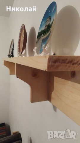 Полица за битова стая , рафт за стена битова стойка за стена декорация на старинни предмети механа, снимка 3 - Други - 32996975