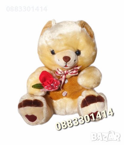 Плюшено мече 45см с роза , снимка 3 - Плюшени играчки - 39699977