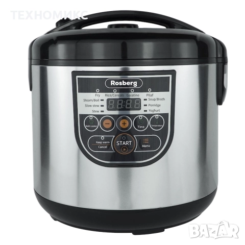 Мултикукър с 10 програми Rosberg RP51985E5, 780W, 5L, LED дисплей, Инокс