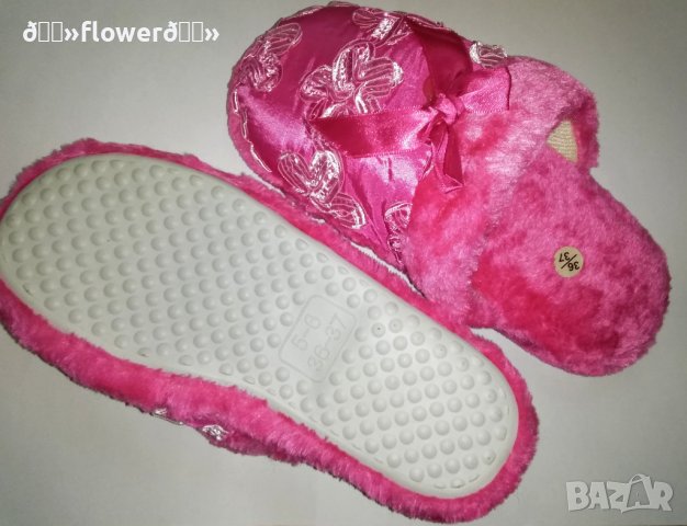 💕ПРОМОЦИЯ-Дамски чисто нови красиви и топли пантофки с пух в ярко розово-номер 36,37 💕💕💕, снимка 2 - Пантофи - 38153156