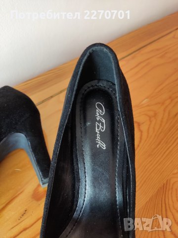 Елегантни дамски обувки Paola Bocelli / естествен велур / - черни, снимка 6 - Дамски обувки на ток - 40357814