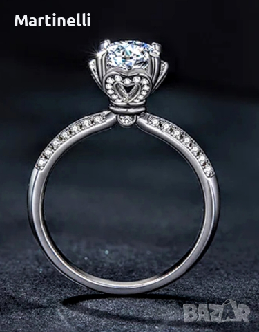 Впечатляващ💍сребърен пръстен с💎мойсанит💎, снимка 3 - Пръстени - 44901400