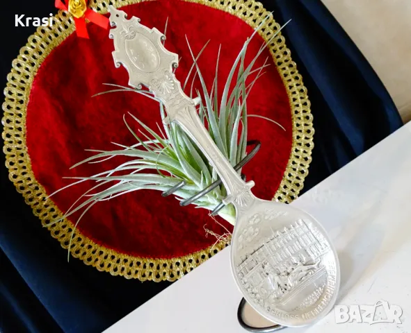 Лъжица от калай 90 г.,замък,калаена сватба. , снимка 1
