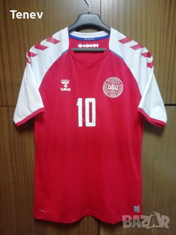 Дания Ериксен оригинална футболна тениска фланелка Denmark Eriksen Hummel L Euro 2020, снимка 2 - Тениски - 43093673